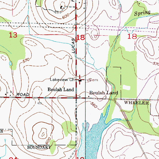 Topographic Map of Lakeview Church, AL