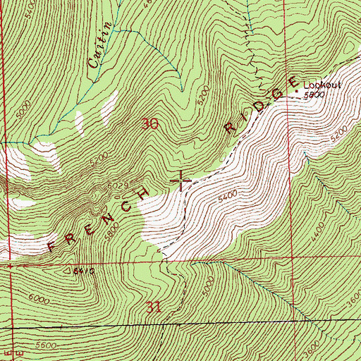 Topographic Map of French Ridge, WA