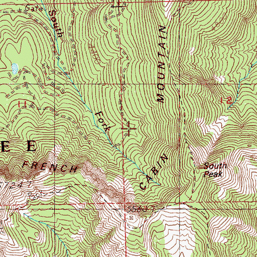 Topographic Map of French Cabin Mountain, WA