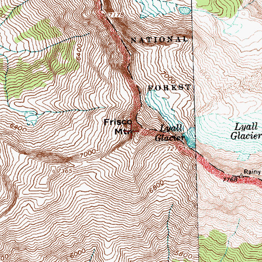 Topographic Map of Frisco Mountain, WA