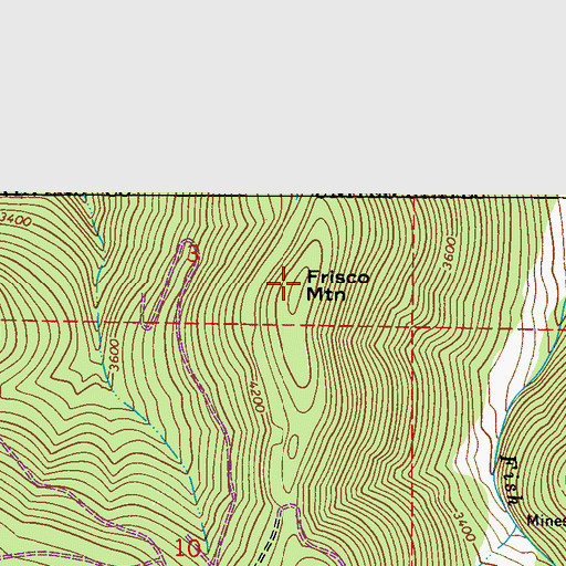Topographic Map of Frisco Mountain, WA