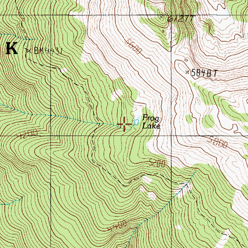Topographic Map of Frog Lake, WA