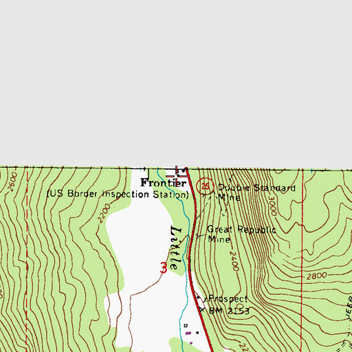 Topographic Map of Frontier, WA