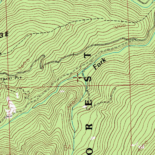 Topographic Map of Frost Creek, WA