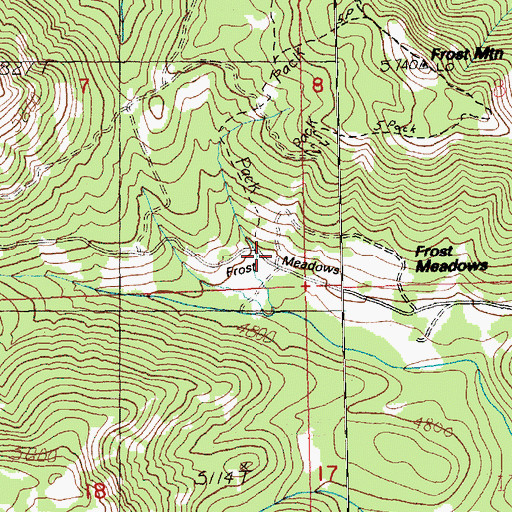 Topographic Map of Frost Meadows, WA