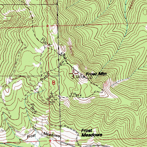 Topographic Map of Frost Mountain, WA