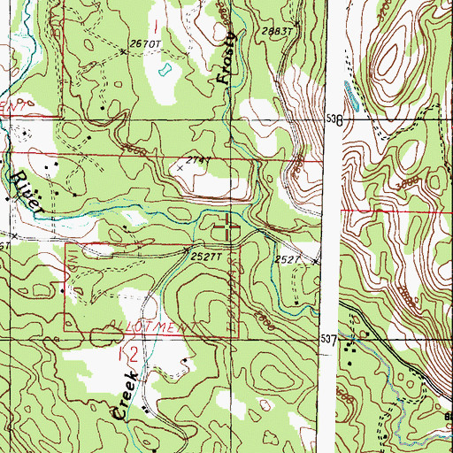 Topographic Map of Frosty Creek, WA