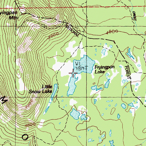 Topographic Map of Fryingpan Lake, WA