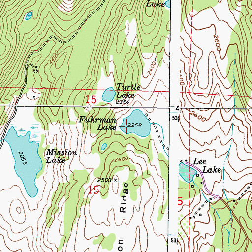 Topographic Map of Fuhrman Lake, WA