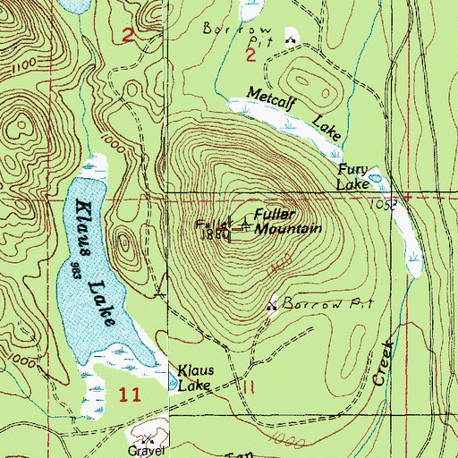Topographic Map of Fuller Mountain, WA