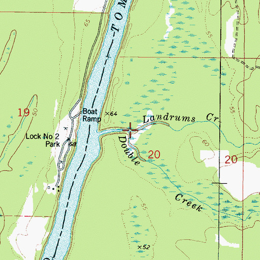 Topographic Map of Landrums Creek, AL
