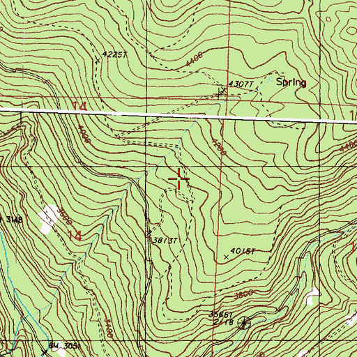 Topographic Map of Funk Mountain Trail (historical), WA