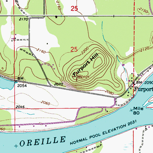 Topographic Map of Furport Hill, WA