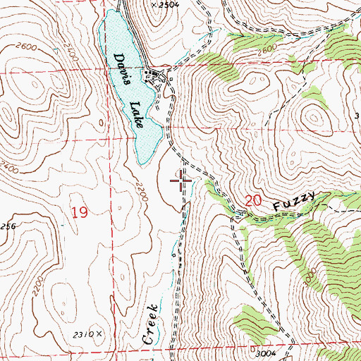 Topographic Map of Fuzzy Canyon, WA