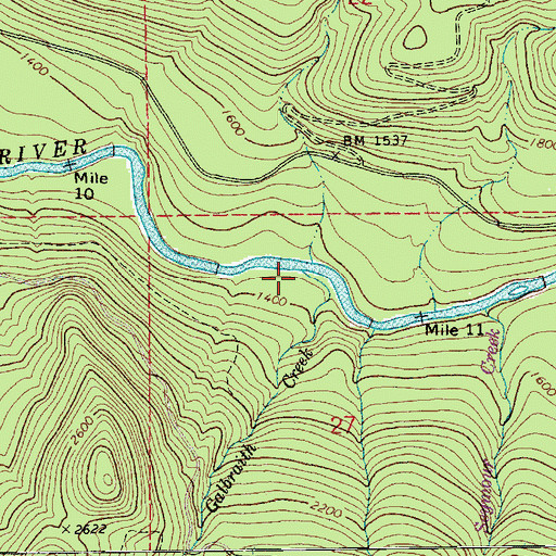 Topographic Map of Galbraith Creek, WA