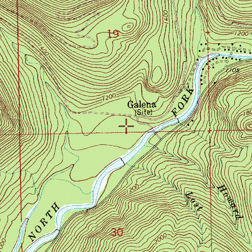 Topographic Map of Galena, WA