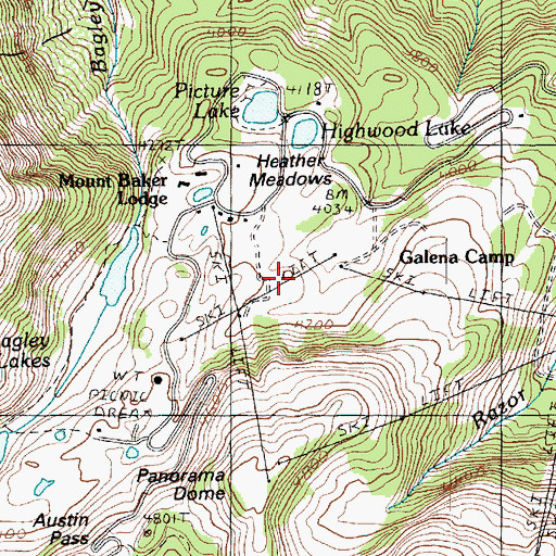 Topographic Map of Galena Camp, WA
