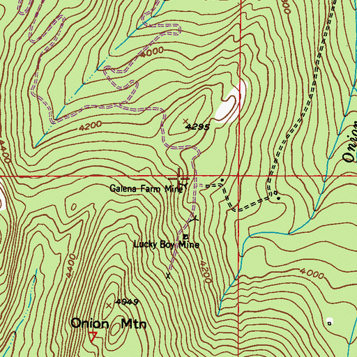 Topographic Map of Galena Farm Mine, WA