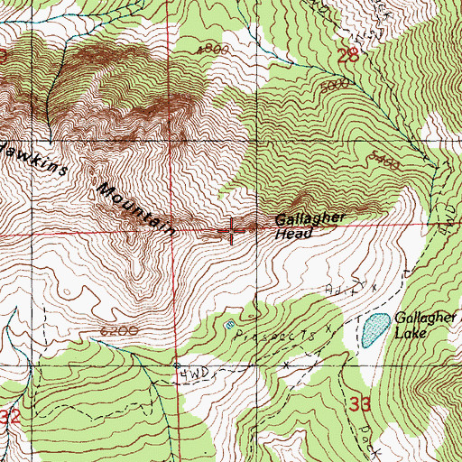 Topographic Map of Gallaher Head, WA