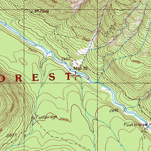 Topographic Map of Gamma Creek, WA