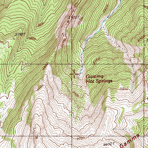 Topographic Map of Gamma Hot Springs, WA
