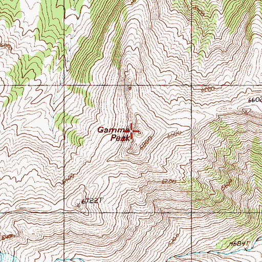 Topographic Map of Gamma Peak, WA