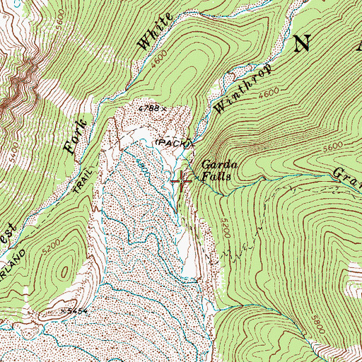 Topographic Map of Garda Falls, WA
