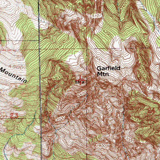 Topographic Map of Garfield Mountain, WA