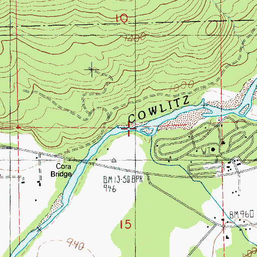 Topographic Map of Garrett Creek, WA