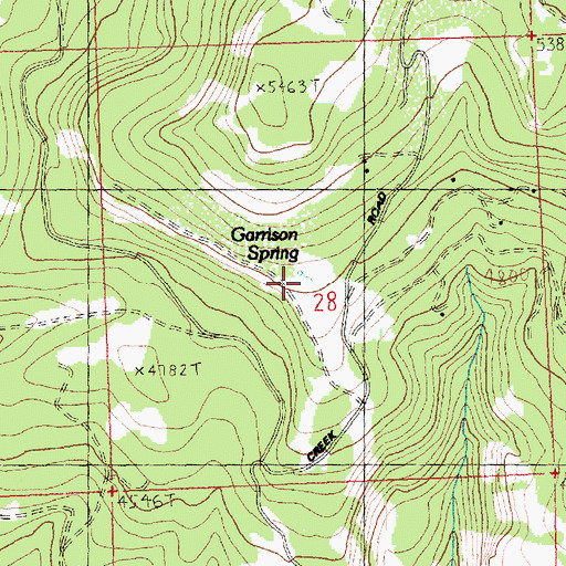 Topographic Map of Garrison Spring, WA