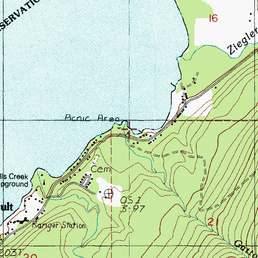 Topographic Map of Gatton Creek, WA