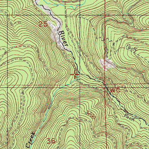 Topographic Map of George Creek, WA