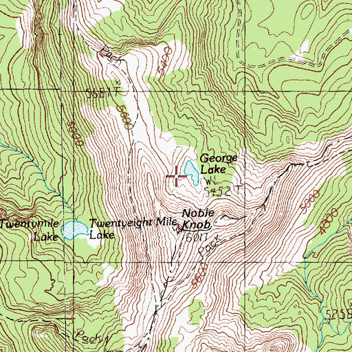 Topographic Map of George Lake, WA