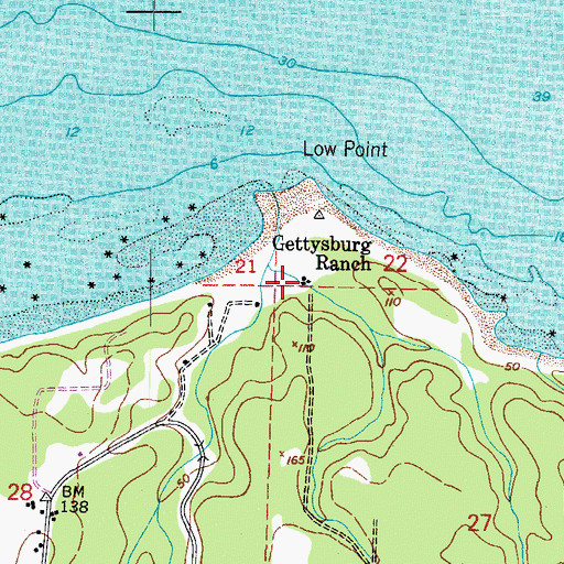 Topographic Map of Gettysburg Ranch, WA