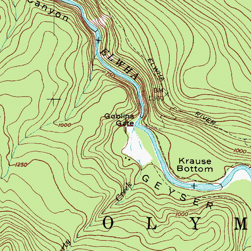 Topographic Map of Geyser Valley, WA