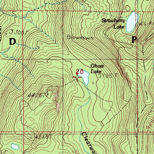 Topographic Map of Ghost Lake, WA