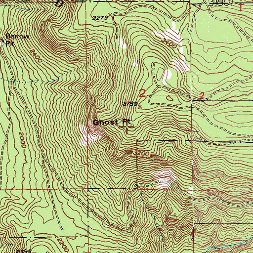 Topographic Map of Ghost Point, WA