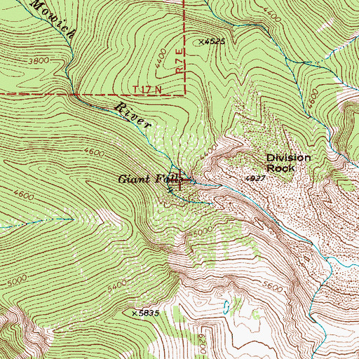 Topographic Map of Giant Falls, WA