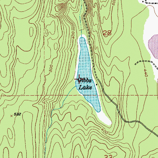 Topographic Map of Gibbs Lake, WA
