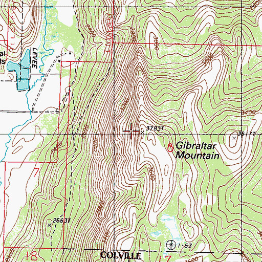 Topographic Map of Gibraltar Mountain, WA