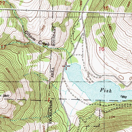 Topographic Map of Gibson Creek, WA