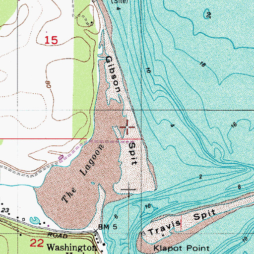 Topographic Map of Gibson Spit, WA