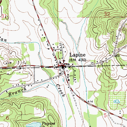 Topographic Map of Lapine, AL