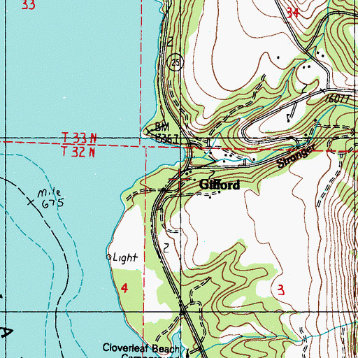 Topographic Map of Gifford, WA