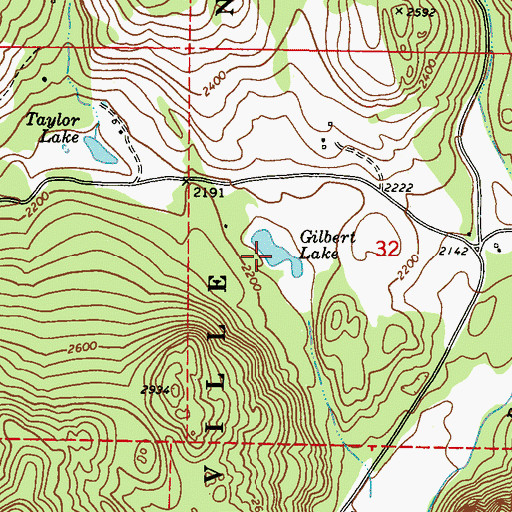 Topographic Map of Gilbert Lake, WA