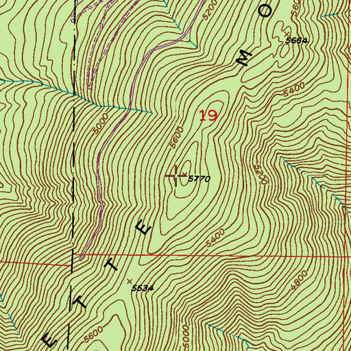 Topographic Map of Gillette Mountain, WA
