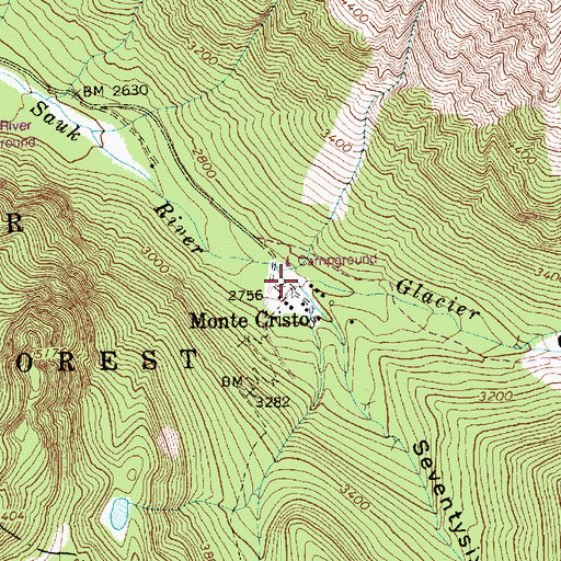 Topographic Map of Glacier Creek, WA