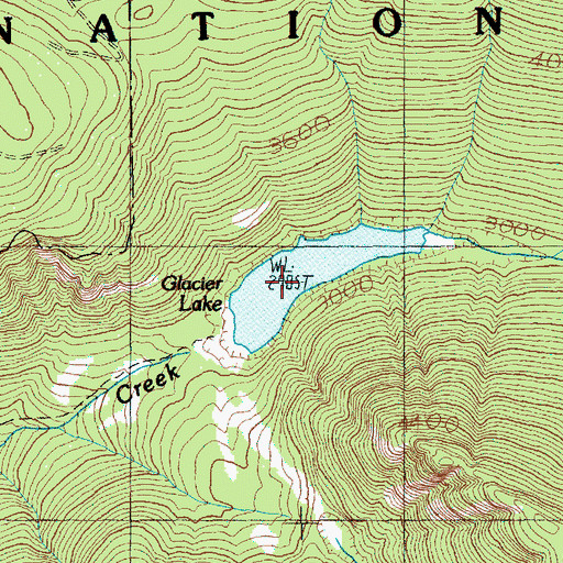 Topographic Map of Glacier Lake, WA