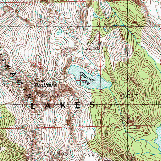 Topographic Map of Glacier Lake, WA