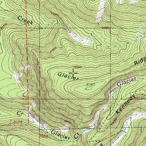 Topographic Map of Glacier Ridge Trail, WA